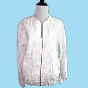 1. State jacket, NWT eyelet bomber jacket ‘at leisure’ in ‘cloud’ size large